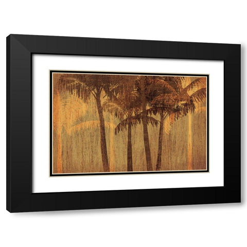 Sunset Palms III Black Modern Wood Framed Art Print with Double Matting by Amori
