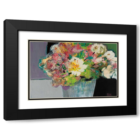 Flower Market Black Modern Wood Framed Art Print with Double Matting by Bernsen, Leslie