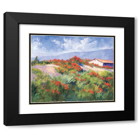 Spring Poppies Black Modern Wood Framed Art Print with Double Matting by Curt, Brigitte
