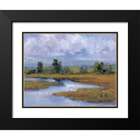 Rivages Series II Black Modern Wood Framed Art Print with Double Matting by Curt, Brigitte