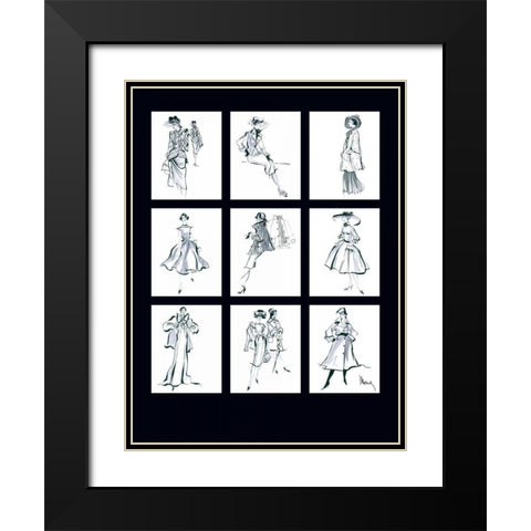 Fashion Through the Decades Black Modern Wood Framed Art Print with Double Matting by Shafer Edwards, Mona