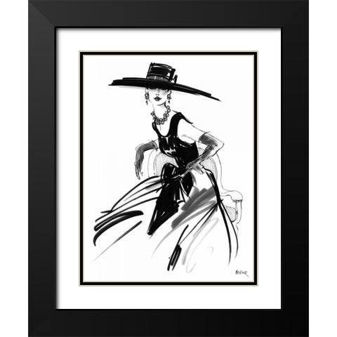 Anabel Black Modern Wood Framed Art Print with Double Matting by Shafer-Edwards, Mona