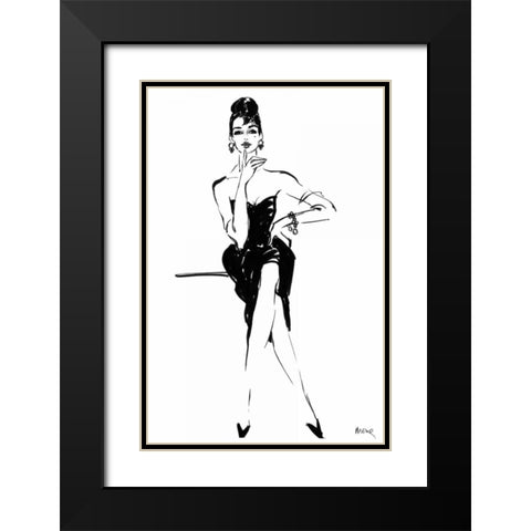 Fleur Black Modern Wood Framed Art Print with Double Matting by Shafer-Edwards, Mona