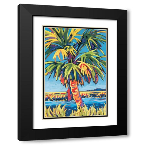 Pine Island Palm Black Modern Wood Framed Art Print with Double Matting by Evans, Sally