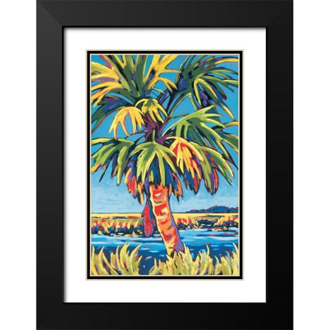 Pine Island Palm Black Modern Wood Framed Art Print with Double Matting by Evans, Sally