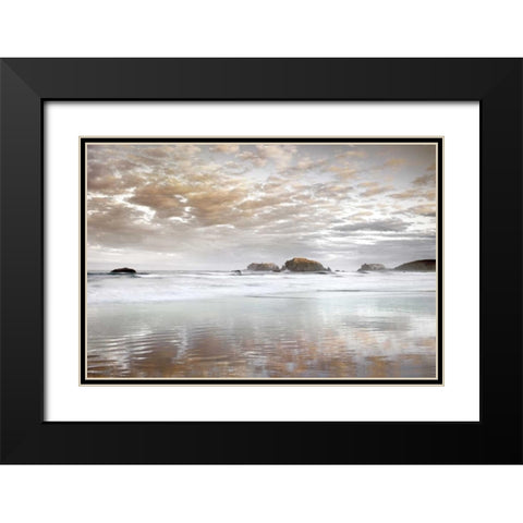 Sunrise Reflections Black Modern Wood Framed Art Print with Double Matting by Frates, Dennis