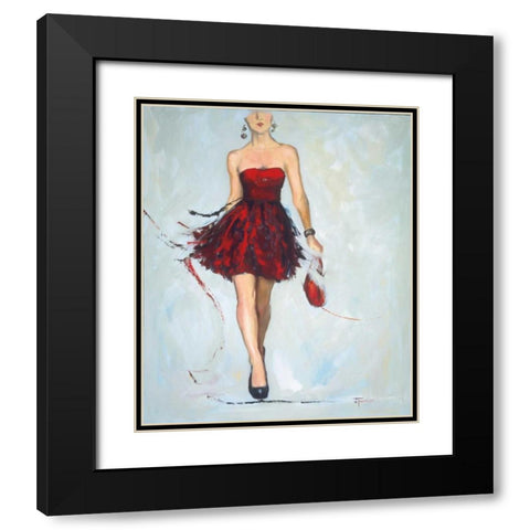 Saturday Night Black Modern Wood Framed Art Print with Double Matting by Fournier, Joyce