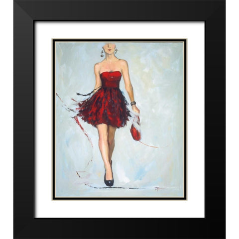 Saturday Night Black Modern Wood Framed Art Print with Double Matting by Fournier, Joyce