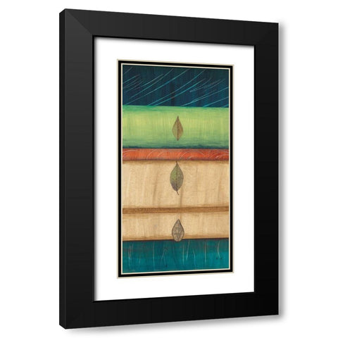 Springing Leaves I Black Modern Wood Framed Art Print with Double Matting by Fields, Laurie