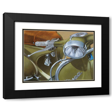 Close Up Khaki Black Modern Wood Framed Art Print with Double Matting by Garigliano, Miguel