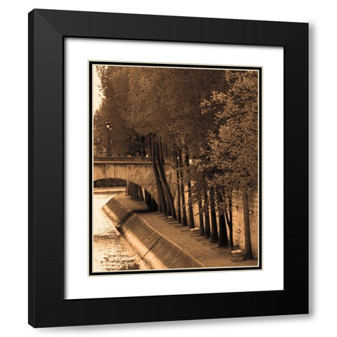 Le Bord de la Seine Black Modern Wood Framed Art Print with Double Matting by Gilboa, Marina Drasnin