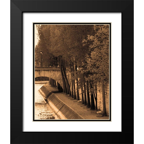 Le Bord de la Seine Black Modern Wood Framed Art Print with Double Matting by Gilboa, Marina Drasnin