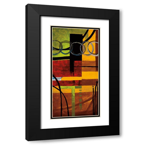 Homespun Black Modern Wood Framed Art Print with Double Matting by Hager, Geoff