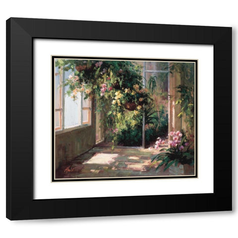 Atriums First Light II Black Modern Wood Framed Art Print with Double Matting by Hali