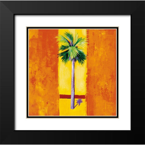 Neon Palm II Black Modern Wood Framed Art Print with Double Matting by Jardine, Liz