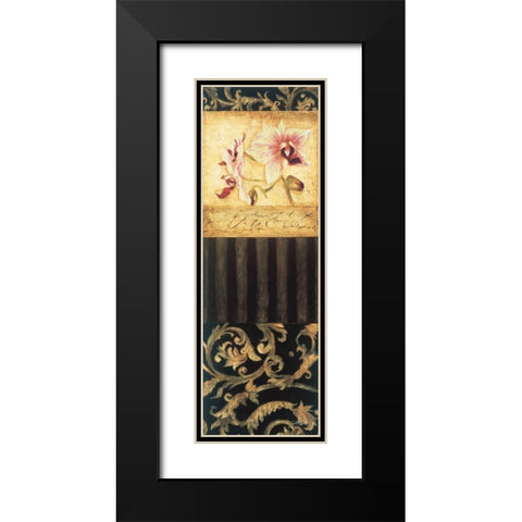 Orchid Brocade I Black Modern Wood Framed Art Print with Double Matting by Jardine, Liz