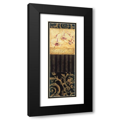 Orchid Brocade II Black Modern Wood Framed Art Print with Double Matting by Jardine, Liz