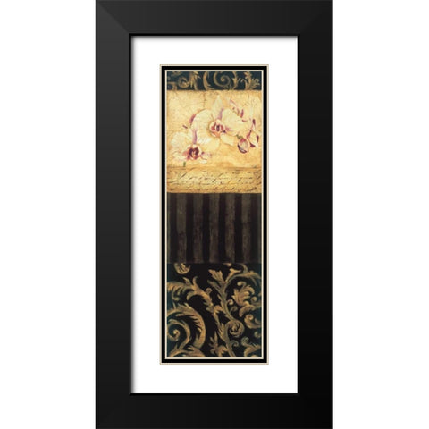 Orchid Brocade II Black Modern Wood Framed Art Print with Double Matting by Jardine, Liz