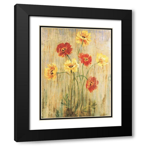 Poppy Serenade Black Modern Wood Framed Art Print with Double Matting by Jardine, Liz