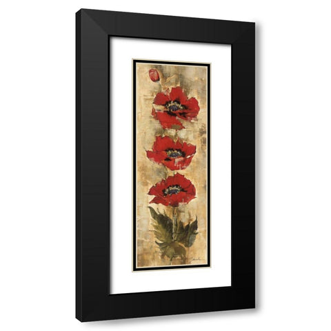 Strand of Poppies I Black Modern Wood Framed Art Print with Double Matting by Jardine, Liz