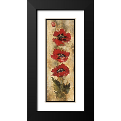 Strand of Poppies I Black Modern Wood Framed Art Print with Double Matting by Jardine, Liz
