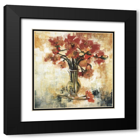Symphony of Poppies Black Modern Wood Framed Art Print with Double Matting by Jardine, Liz