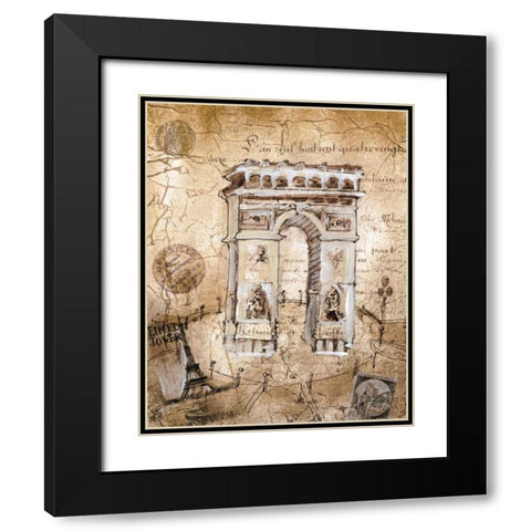 Arc De Triomphe Black Modern Wood Framed Art Print with Double Matting by Jardine, Liz