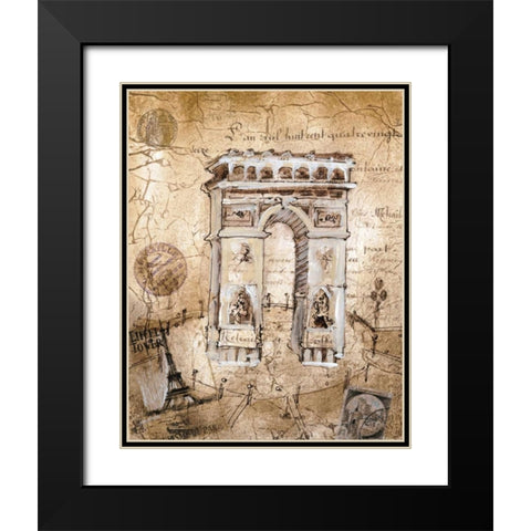 Arc De Triomphe Black Modern Wood Framed Art Print with Double Matting by Jardine, Liz