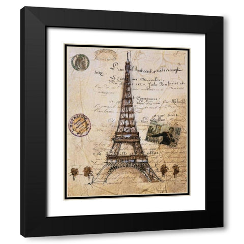 La Tour Eiffel Black Modern Wood Framed Art Print with Double Matting by Jardine, Liz