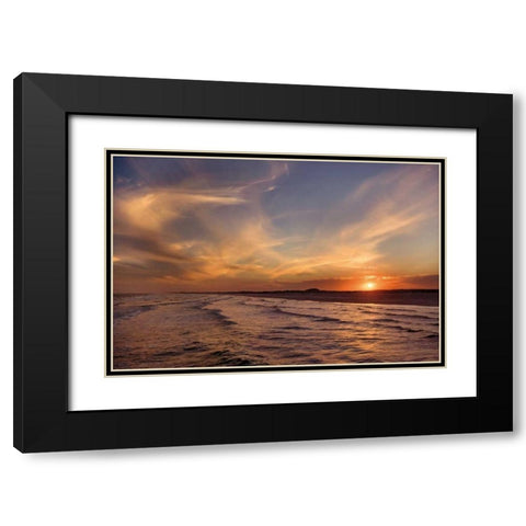 Corpus Christi Sunset Black Modern Wood Framed Art Print with Double Matting by Jones, Mike