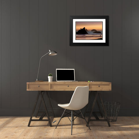 Moonset Black Modern Wood Framed Art Print with Double Matting by Jones, Mike