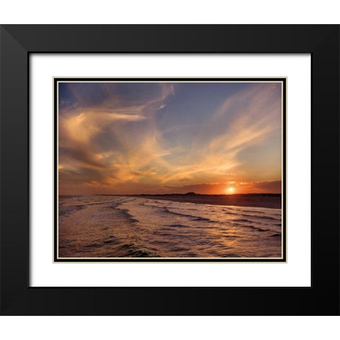 Corpus Christi Sunset Black Modern Wood Framed Art Print with Double Matting by Jones, Mike