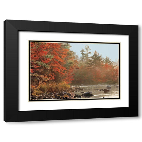 Foggy River Black Modern Wood Framed Art Print with Double Matting by Jones, Mike