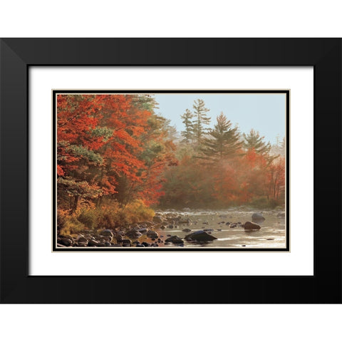 Foggy River Black Modern Wood Framed Art Print with Double Matting by Jones, Mike