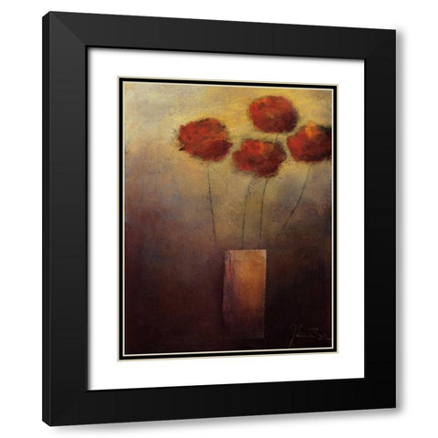 Flowers For Me Black Modern Wood Framed Art Print with Double Matting by Kaiser, Jutta