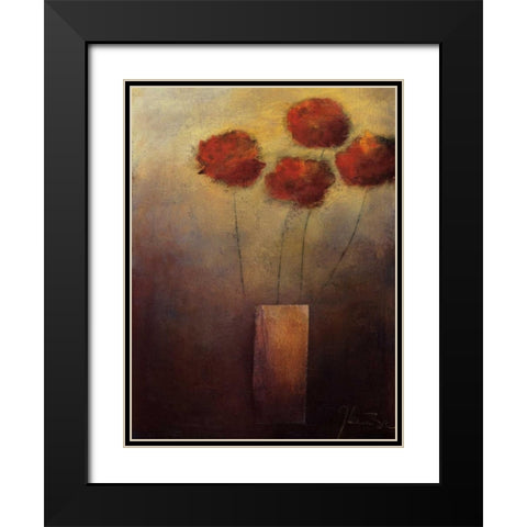 Flowers For Me Black Modern Wood Framed Art Print with Double Matting by Kaiser, Jutta