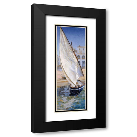 East Wind Black Modern Wood Framed Art Print with Double Matting by Laporta, Jaume