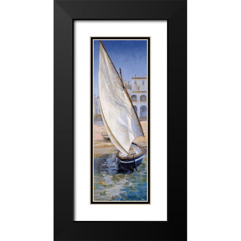 East Wind Black Modern Wood Framed Art Print with Double Matting by Laporta, Jaume