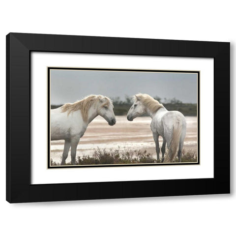 Friendship Black Modern Wood Framed Art Print with Double Matting by Llovet, Jorge