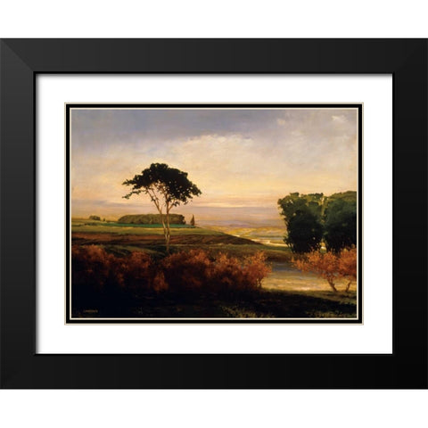 Distant Valley Black Modern Wood Framed Art Print with Double Matting by Lovelace, Kent