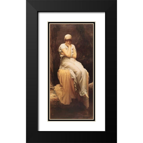 Solitude Black Modern Wood Framed Art Print with Double Matting by Leighton, Lord Frederic