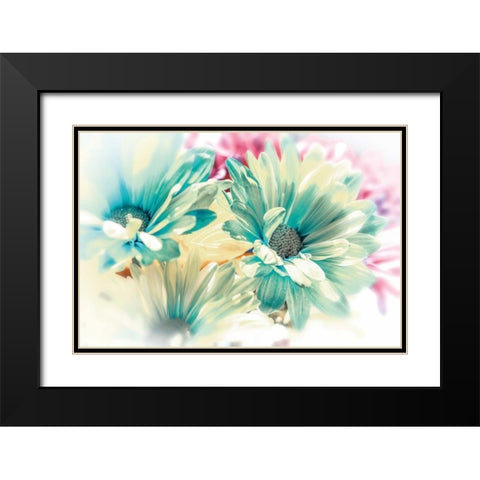 Colored Stars Black Modern Wood Framed Art Print with Double Matting by Marie, Dina