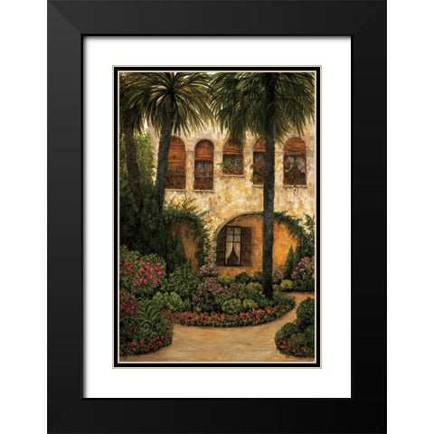 Patio Gerona Black Modern Wood Framed Art Print with Double Matting by Masdeu, Montserrat