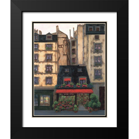Flowers on the Boulevard I Black Modern Wood Framed Art Print with Double Matting by Masdeu, Montserrat