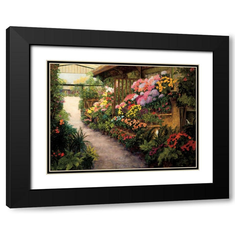 Spring Flower Market Black Modern Wood Framed Art Print with Double Matting by Masdeu, Montserrat