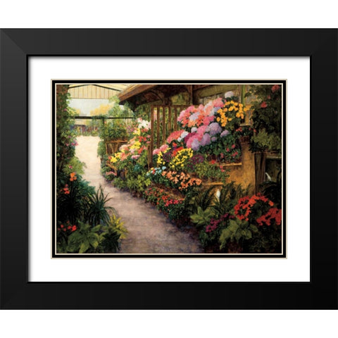 Spring Flower Market Black Modern Wood Framed Art Print with Double Matting by Masdeu, Montserrat