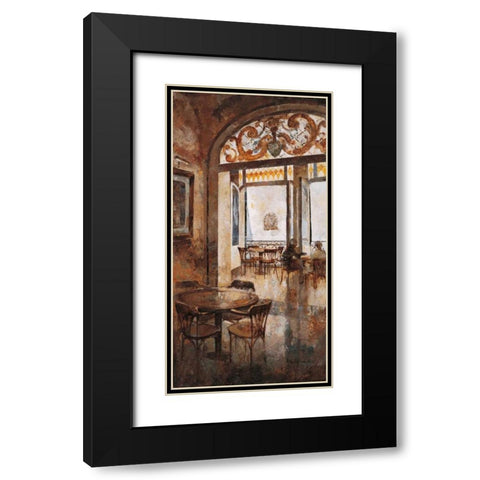 Grand Cafe Cappuccino I Black Modern Wood Framed Art Print with Double Matting by Martin, Noemi