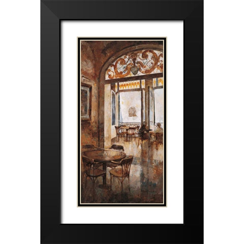 Grand Cafe Cappuccino I Black Modern Wood Framed Art Print with Double Matting by Martin, Noemi