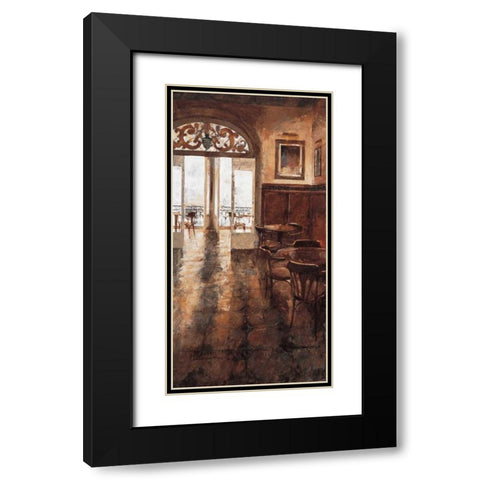 Grand Cafe Cappuccino II Black Modern Wood Framed Art Print with Double Matting by Martin, Noemi