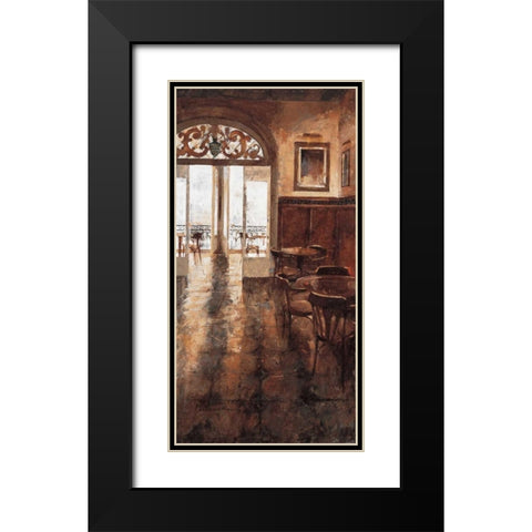 Grand Cafe Cappuccino II Black Modern Wood Framed Art Print with Double Matting by Martin, Noemi